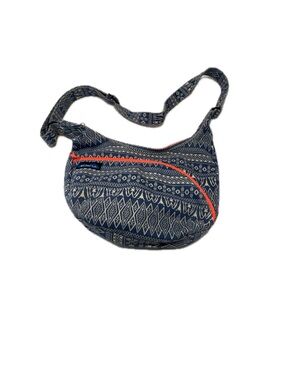 KAVU Singapore Satchel Crossbody Bag - Geometric Blue & Orange